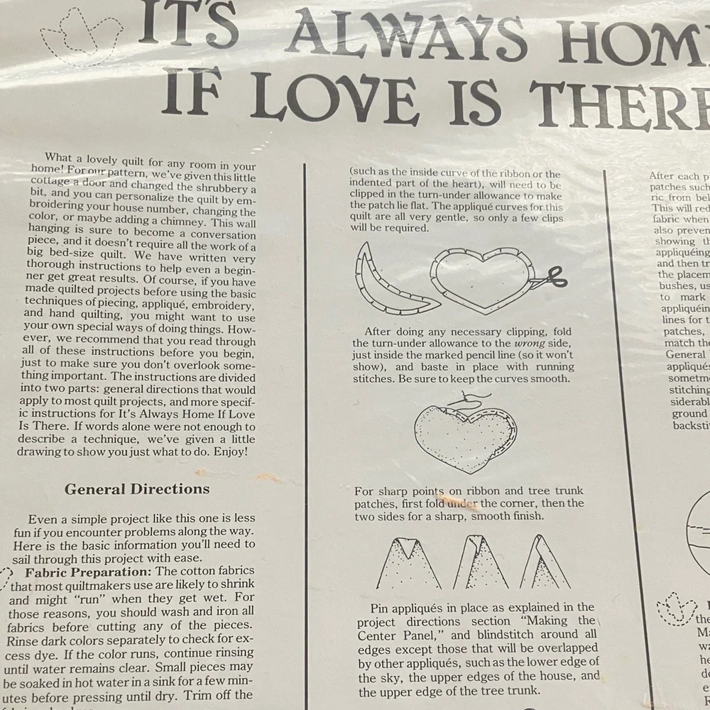 Vintage Quilt Pattern Cozy Homemade Quilting 1983 80s Fabric Arts Instructions